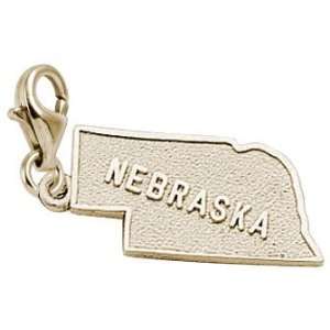   Charms Nebraska Charm with Lobster Clasp, Gold Plated Silver Jewelry