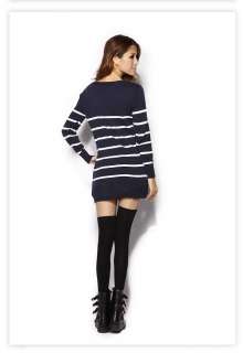 Women Cardigans Cool Pinstripes Jumpers Outerwears Mini Navy Sweaters 