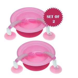 STAY PUT CUTLERY AND BOWL PINK (SET OF 2)
