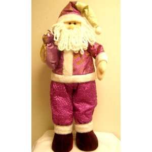   feet tall Standing purple and gold Santa Claus doll