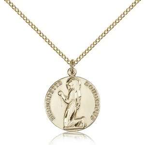  Gold Filled St. Saint Bernadette Medal Pendant 3/4 x 5/8 