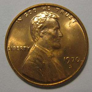 1970 S Lincoln Memorial Cent Penny BU Uncirculated RED  