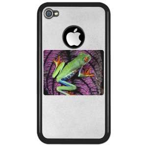  iPhone 4 or 4S Clear Case Black Red Eyed Tree Frog on 
