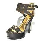   Olive Camouflage Sexy Womens High Heel Slingback Sandals (Retail $89