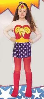 This DC Wonder Woman Child Costume includes a jumpsuit, belt, and 