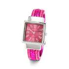 VistaBella Womens Silver Tone Pink Sequins Quartz Bangle Watch