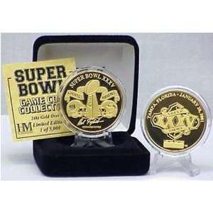  24kt Gold Super Bowl XXXV flip coin 