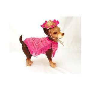  Popular Bubblegum Pink Dog Poncho with Fringe (Medium 
