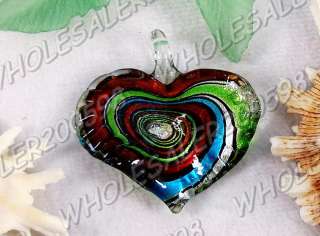 8PCS Heart 55*40MM Lampwork Glass Pendants FREE  