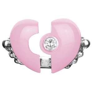   Azar Pink Resin Magnetic Lucky Heart Ring, Size 7: Petra Azar: Jewelry