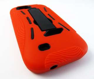 RED IMPACT HARD SOFT SHELL CASE COVER KICKSTAND HTC REZOUND PHONE 