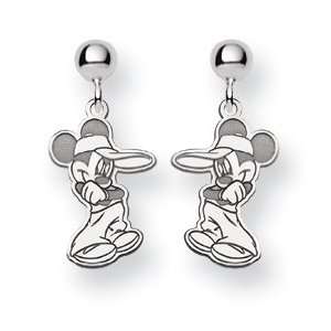  14k White Gold Disney Mickey Earrings Jewelry