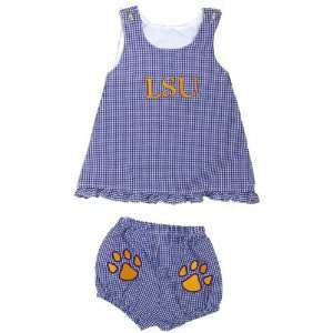    LSU Tigers Infant 2 Piece Gingham Sundress
