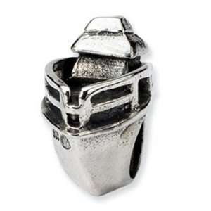  Reflection Sterling Silver Boat Bead Charm: Reflection 