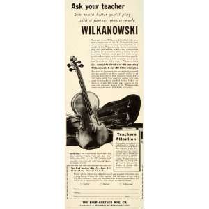   Ad Wilkanowski Violin Maker Conservatory Gretsch   Original Print Ad