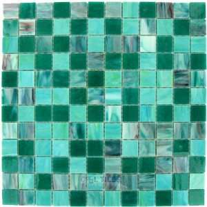   Majesta tiles   1 stained glass tile in rich aqua
