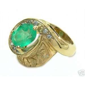   Marvelous Colombian Emerald & Diamond Ring 4.35 Cts 