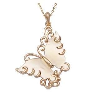  Gold Over Sterling Silver Matte Finish Dangling Butterfly 