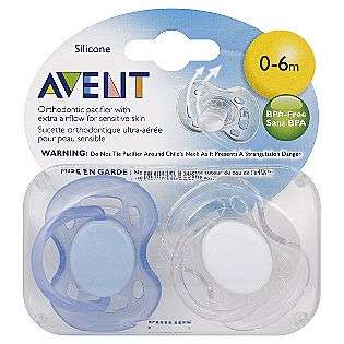 Pacifiers, Orthodontic, Silicone, 0 6 M, 2 pacifiers  Avent Baby 