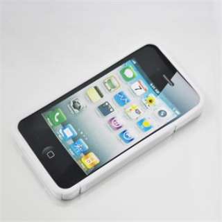 White C2 Soft TPU Hard Plastic Back Case Cover Skin for iPhone 4 4G 
