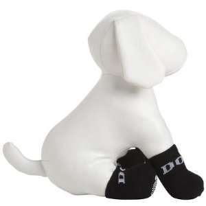  Pet Life Dog Socks with Rubberized Soles   Black & White 