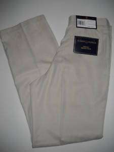 NWT TOMMY HILFIGER Premium Polyester Cool Flat Front Stone Tan Pants 