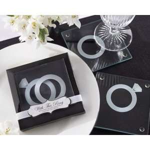  One Dozen Diamond Ring Coasters for Wedding Gift or Party 