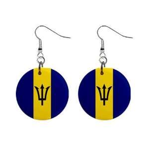  Barbados Flag Button Earrings 