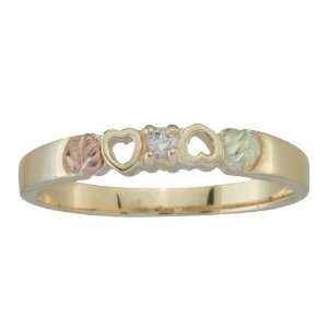  Ladies Gold Diamond Promise Heart Ring: Jewelry