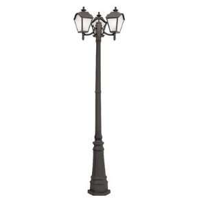   5815 BK Billed Top Three Lantern Lamp Post, Black: Home Improvement