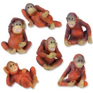  Orangutans (Set Of 6)   Collectible Figurine Statue 