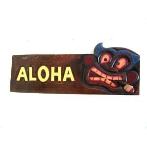  Wood Tiki Sign, Aloha