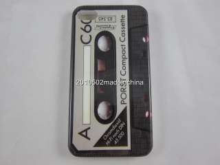 Cool Black cassette style Hard MD Case Skin Cover For Apple iPhone 4 