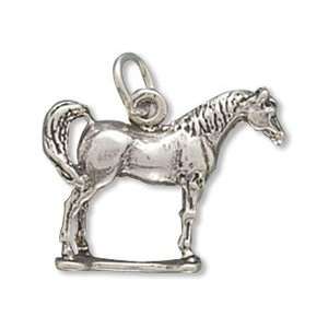    Sterling Silver Charm Pendant Horse Standing Arabian 3d: Jewelry