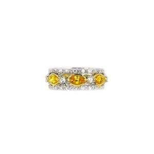    Yellow Marquis Cut Cubic Zirconia Band Ring 