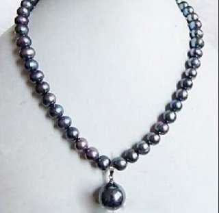 very beautiful 8 9mm south sea black pearl necklace pendant 18 