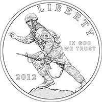 2012 W United States Army Infantry Silver Dollar Proof Coin w/ Box 