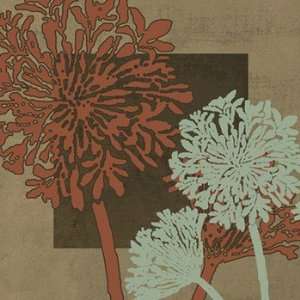  Floral Silhouette in Brown   Poster (20x20)