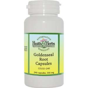   Health & Herbs Remedies Goldenseal Root Capsules, 240 Count Bottle