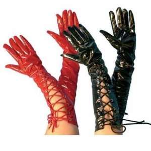  Pams Fancy Dress Gloves  Gloves Long Patent, Black Toys & Games