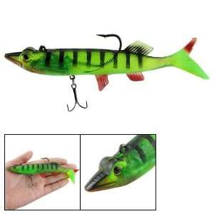   Silicone Green Fish Shape Bait Fishing Lure w Hook: Sports & Outdoors
