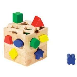  Melissa & Doug Wood Shape Sorting Cube Toy: Toys & Games