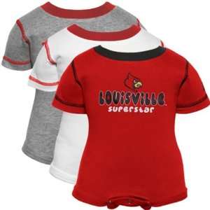 : adidas Louisville Cardinals Infant Cardinal, Ash & White Superstar 