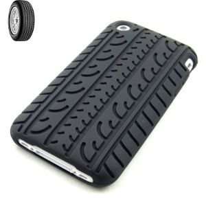 Black Tyre Tread Rubber Case Cover for iPhone 3th 3G 3  