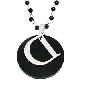  Fashion Silver Initial Letter D Long Necklace Jewelry