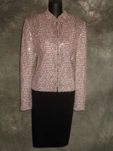 St John COUTURE knit paillettes suit jacket blazer size 10 12 14 