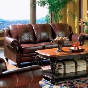   Rolled Arm Leather Sofa by Coaster Fine Furniture: Home & Kitchen