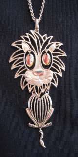 Vintage LION NECKLACE~Jointed~Signed ALAN~Articulated  