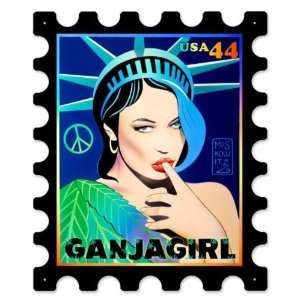 Ganga Girl Postage Stamp Pinup Girls Stamp Metal Sign   Garage Art 