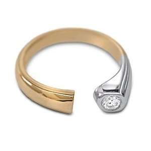  .14CT Round Bezel Set Ladies 14KT Ring: Jewelry